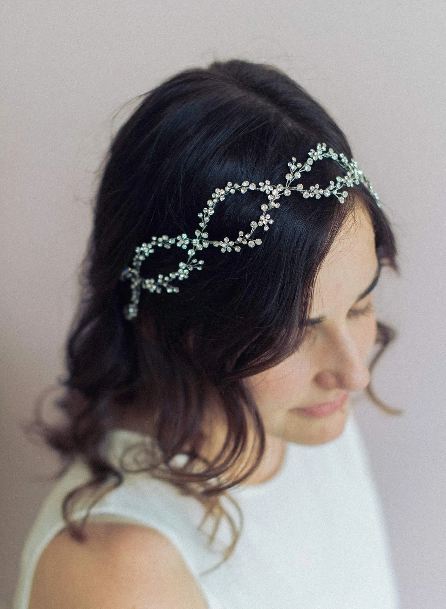 Rhinestone blossom infinity hair vine - Style #905