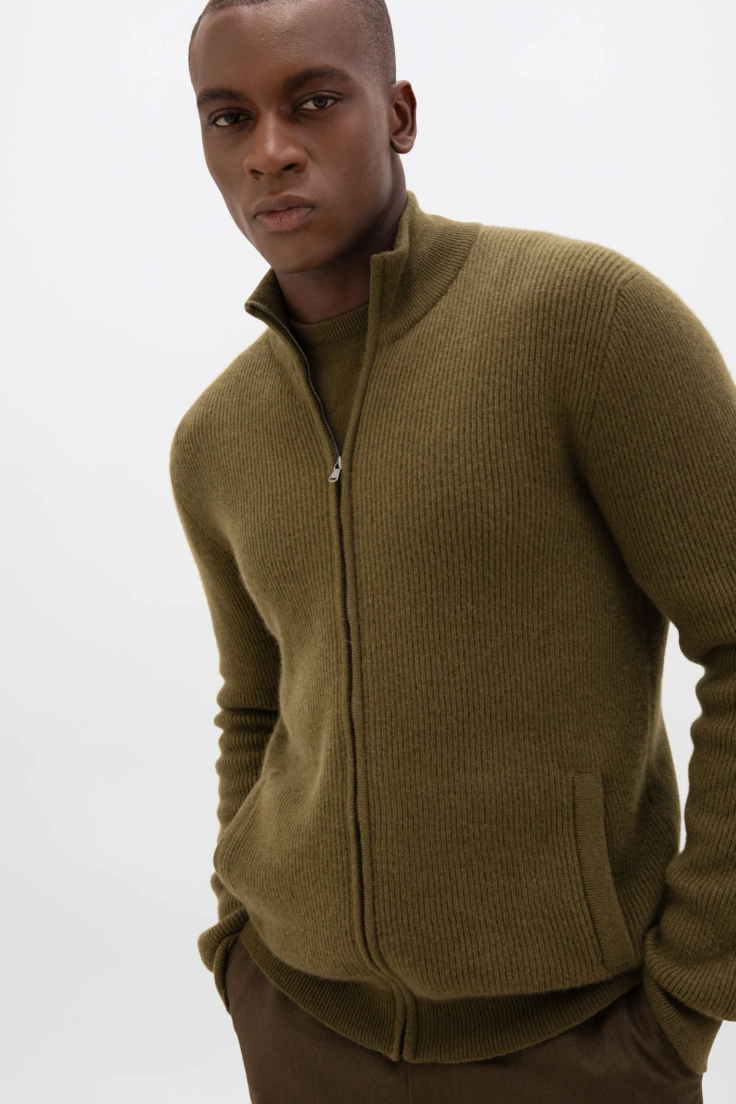 Ribbed Cashmere Cardigan