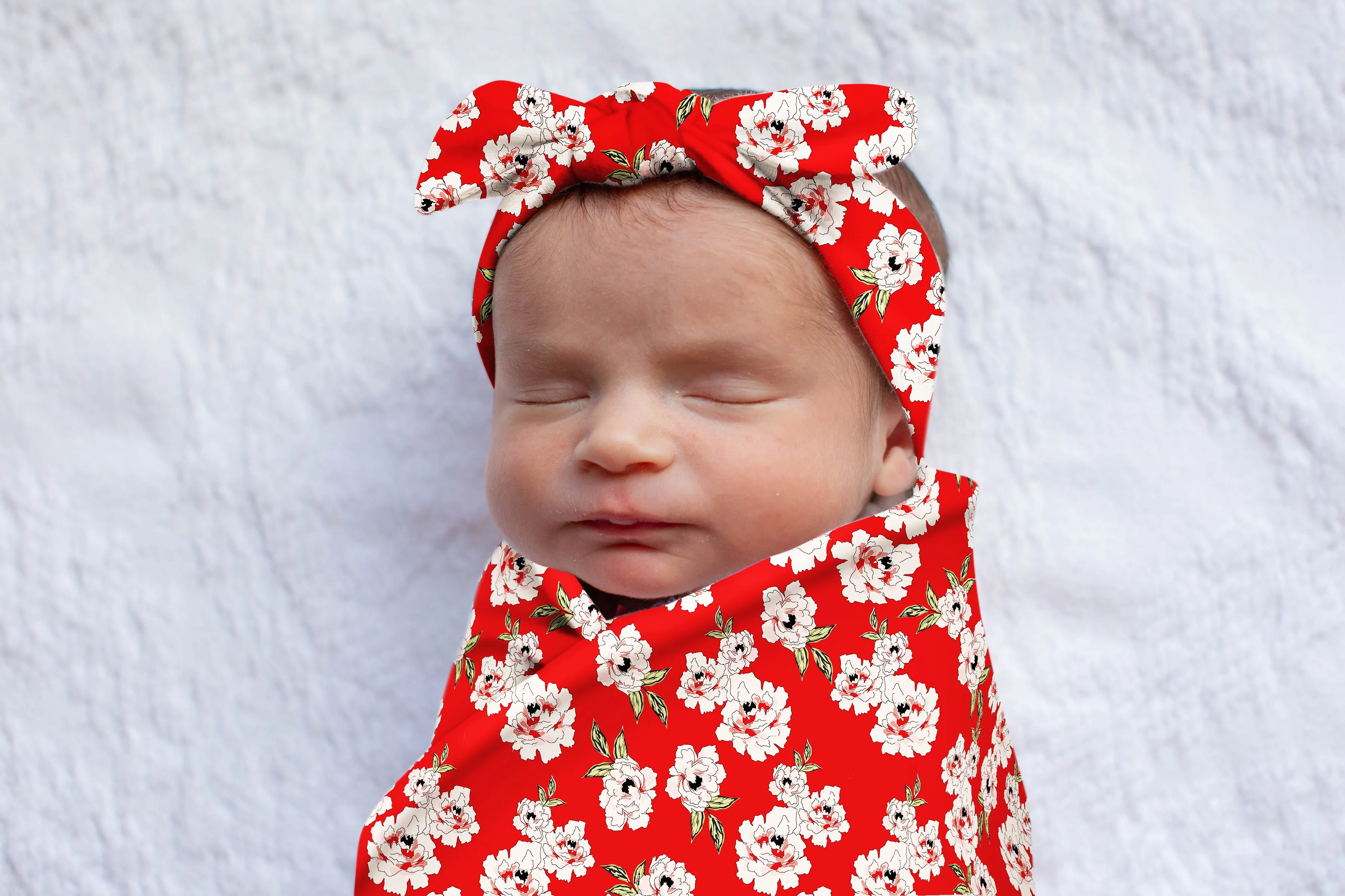 Sadie Swaddle Blanket & Matching Newborn Headband Set