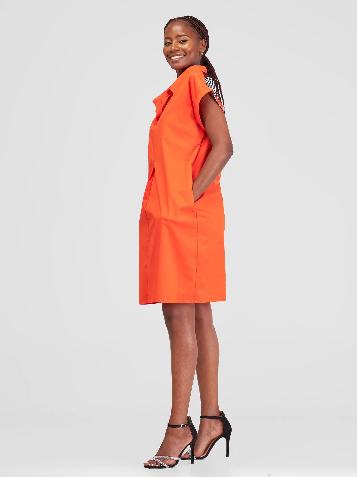 Safari Lira Drop Shoulder Dress - Orange