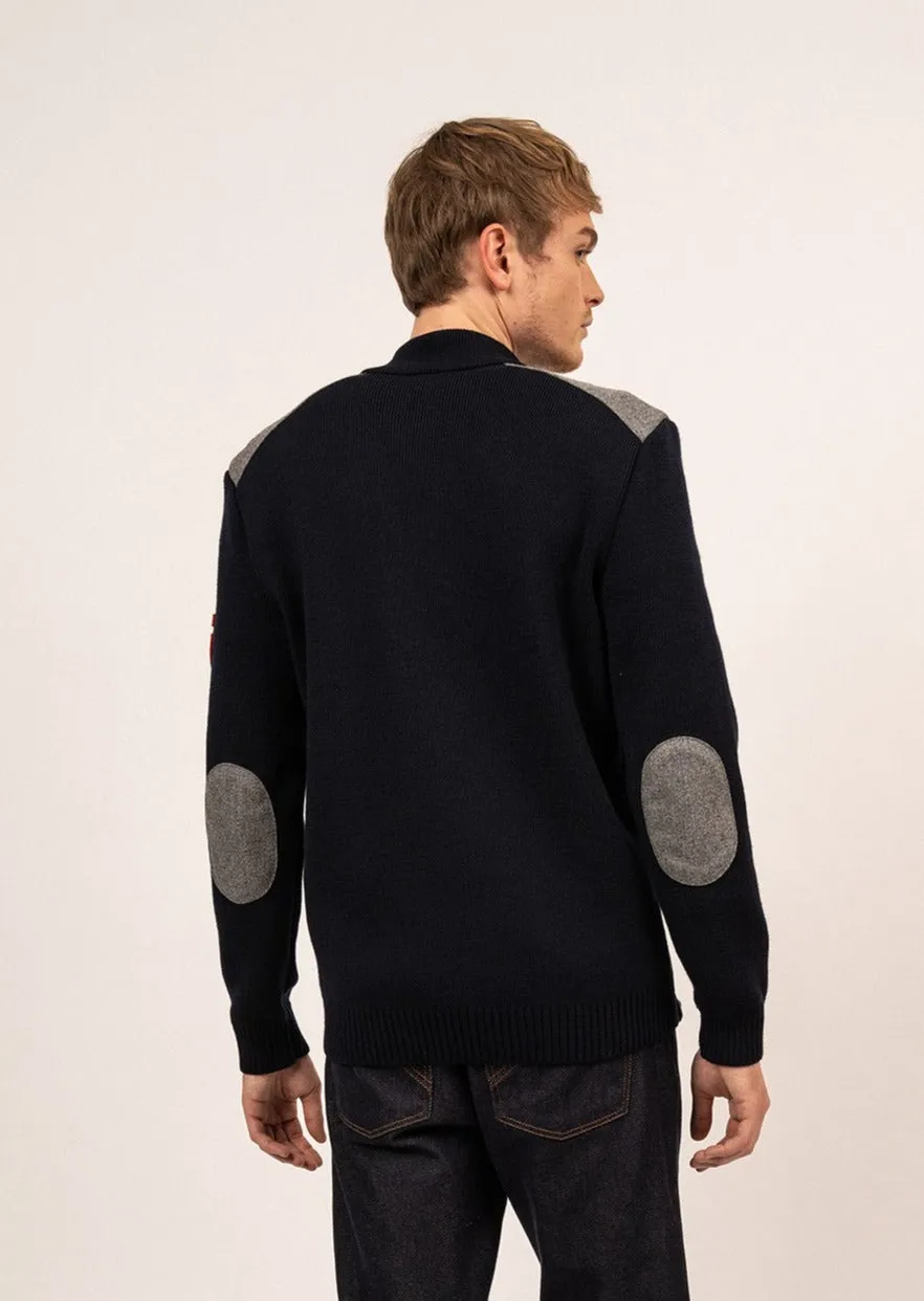 SERAC ARPIN - Wool Knit Jacket With Zip (NAVY)