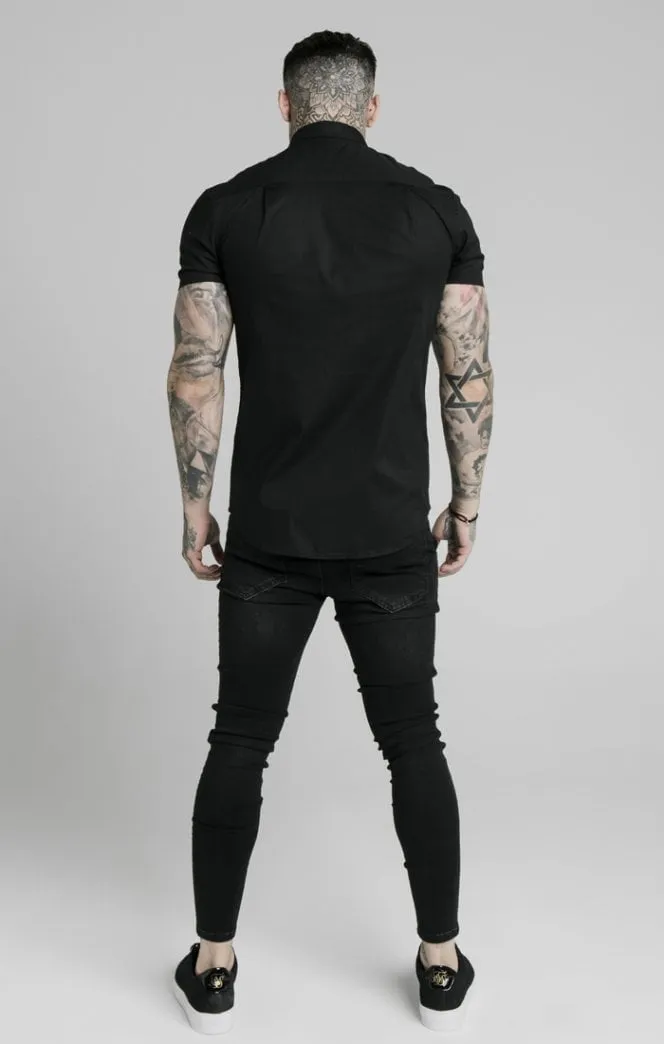 SikSilk S/S Standard Collar Shirt - Black