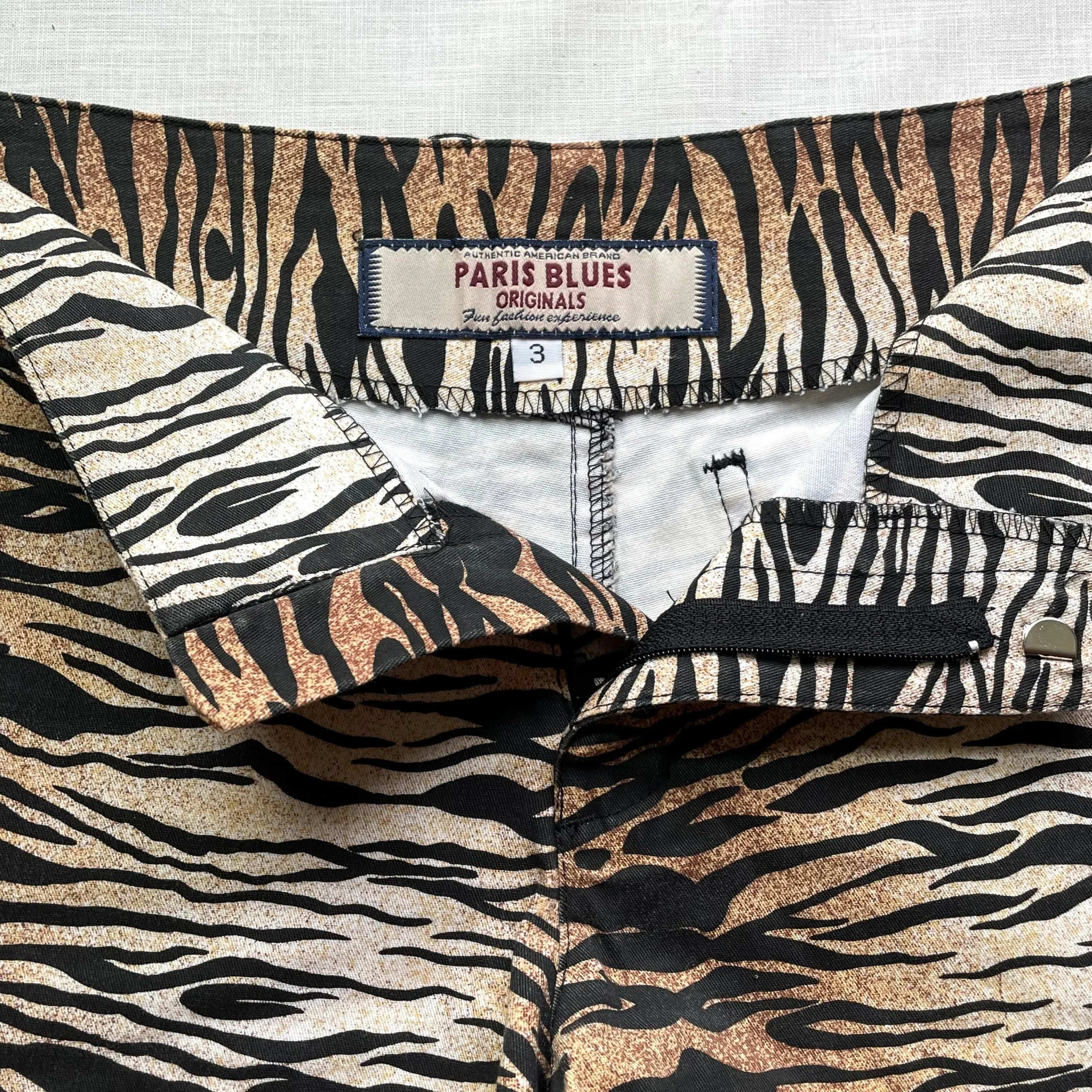 SOLD Paris Blues 90s Zebra Print Short-Shorts, Hot Pants XS