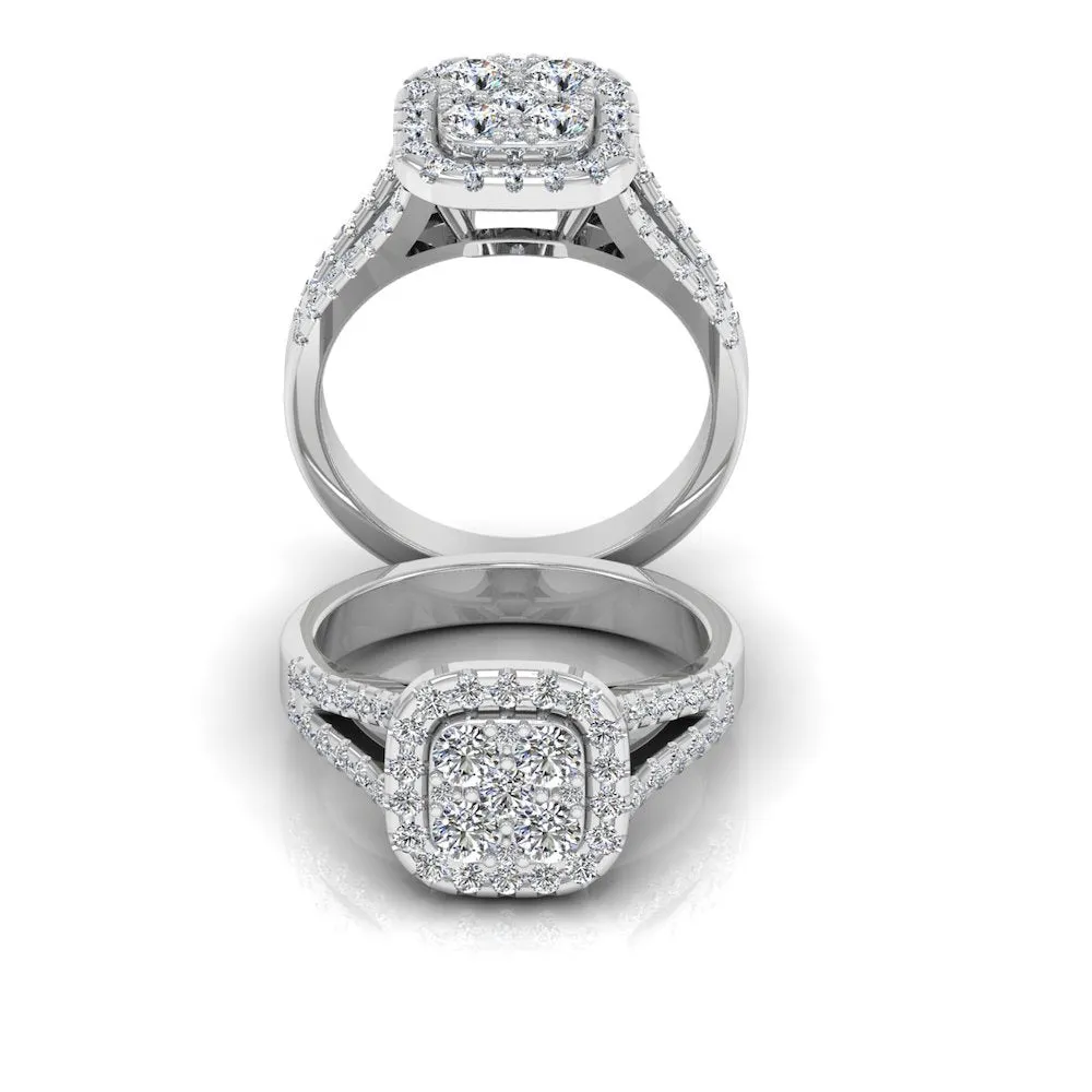 Split Shank Brilliant Cut Moissanite Engagement Ring