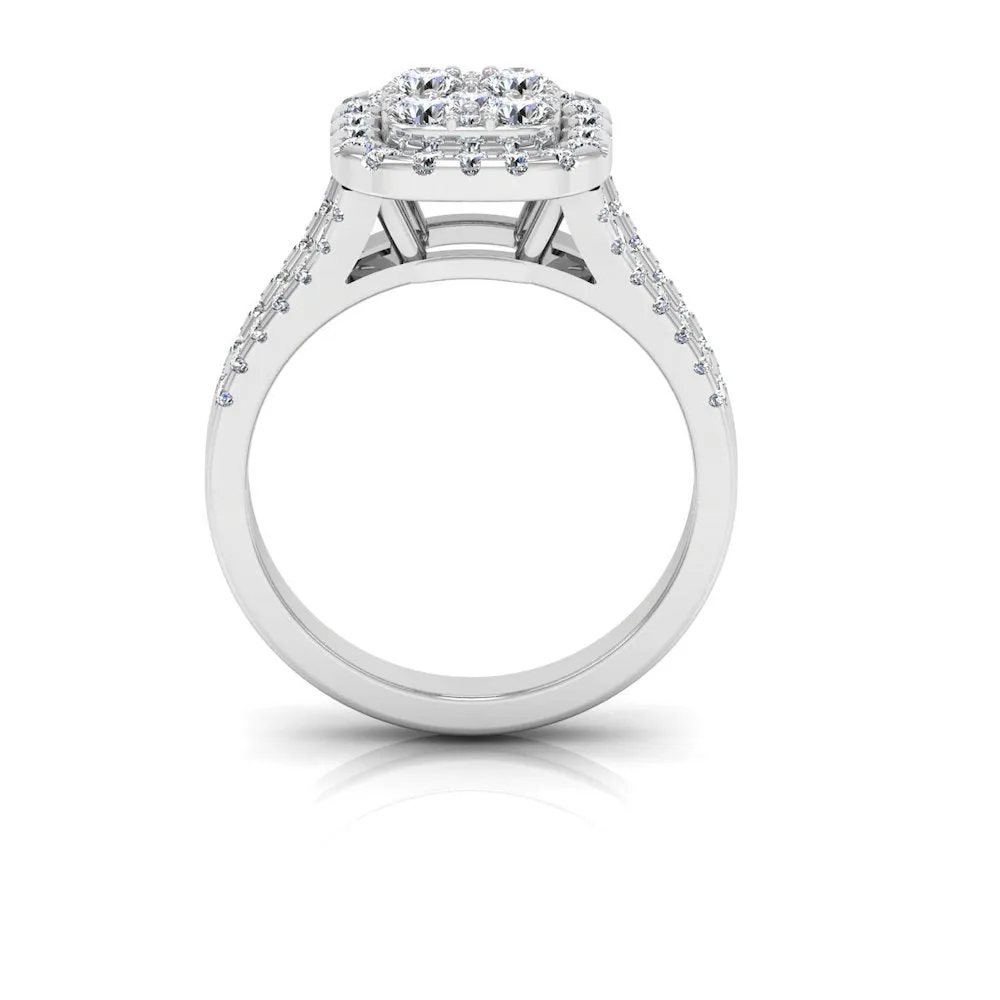 Split Shank Brilliant Cut Moissanite Engagement Ring