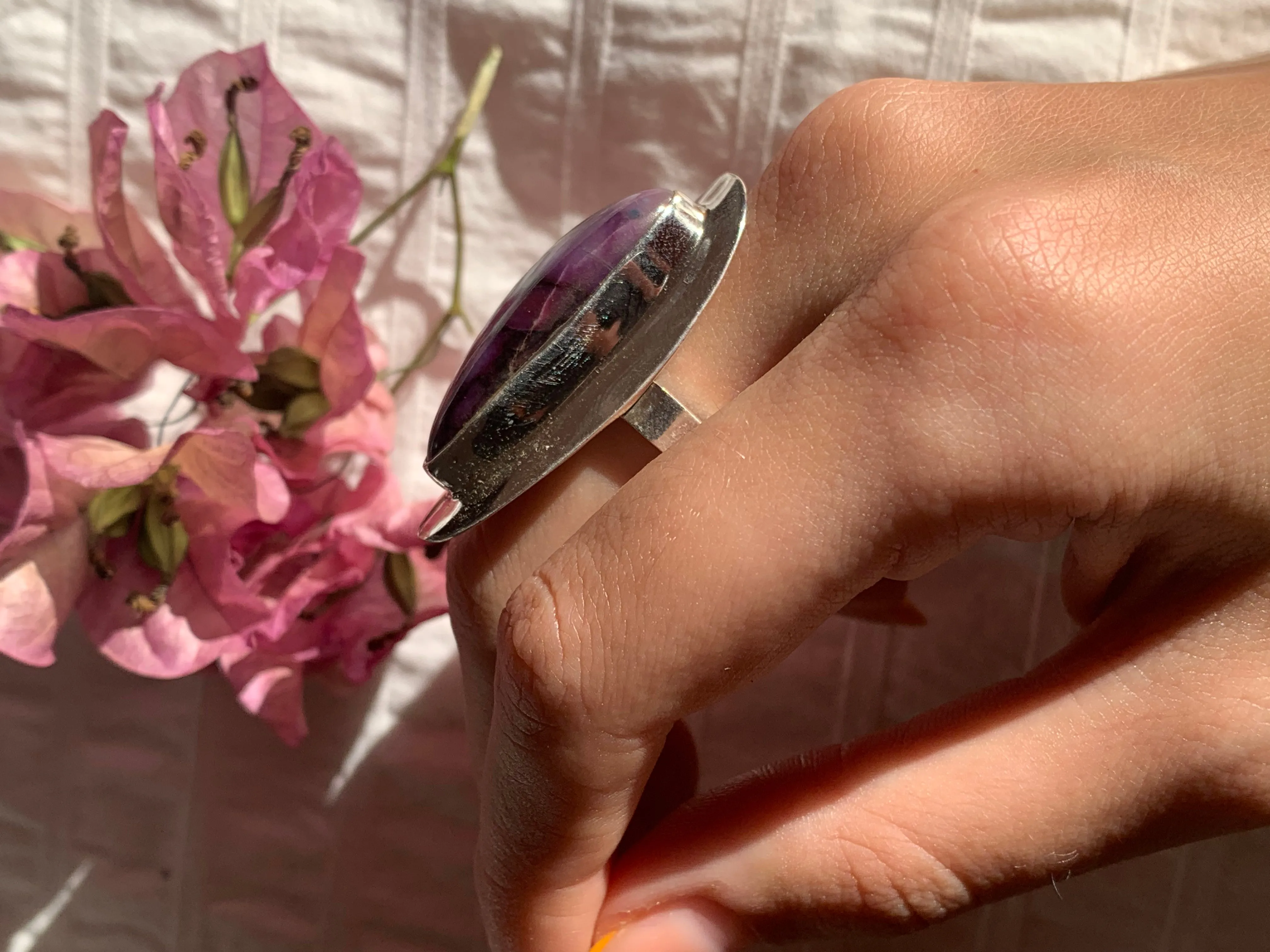 Sugilite Dinah Adjustable Ring - Long Freeform