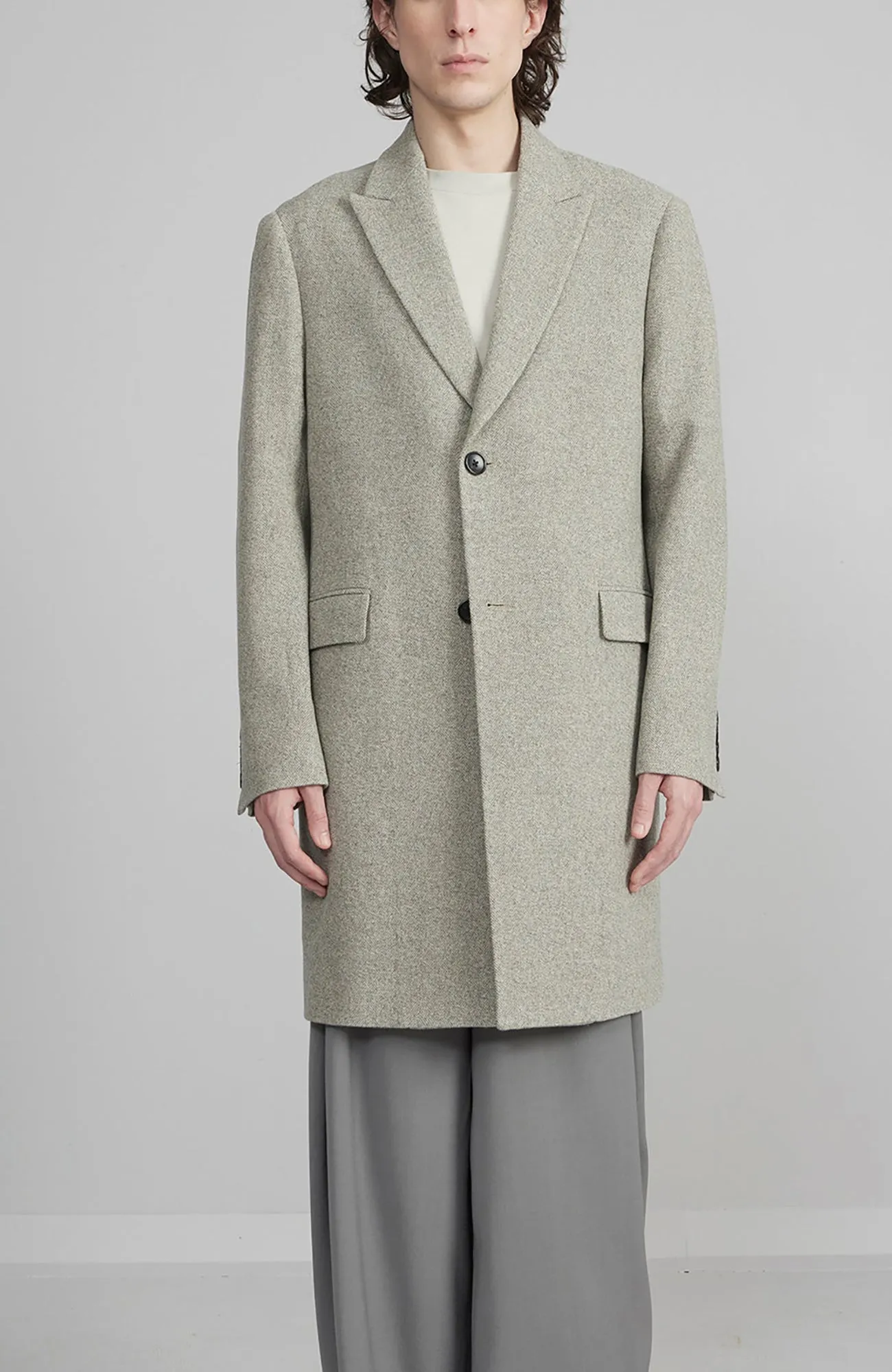 SUTTON HERRINGBONE WOOL & CASHMERE TOPCOAT