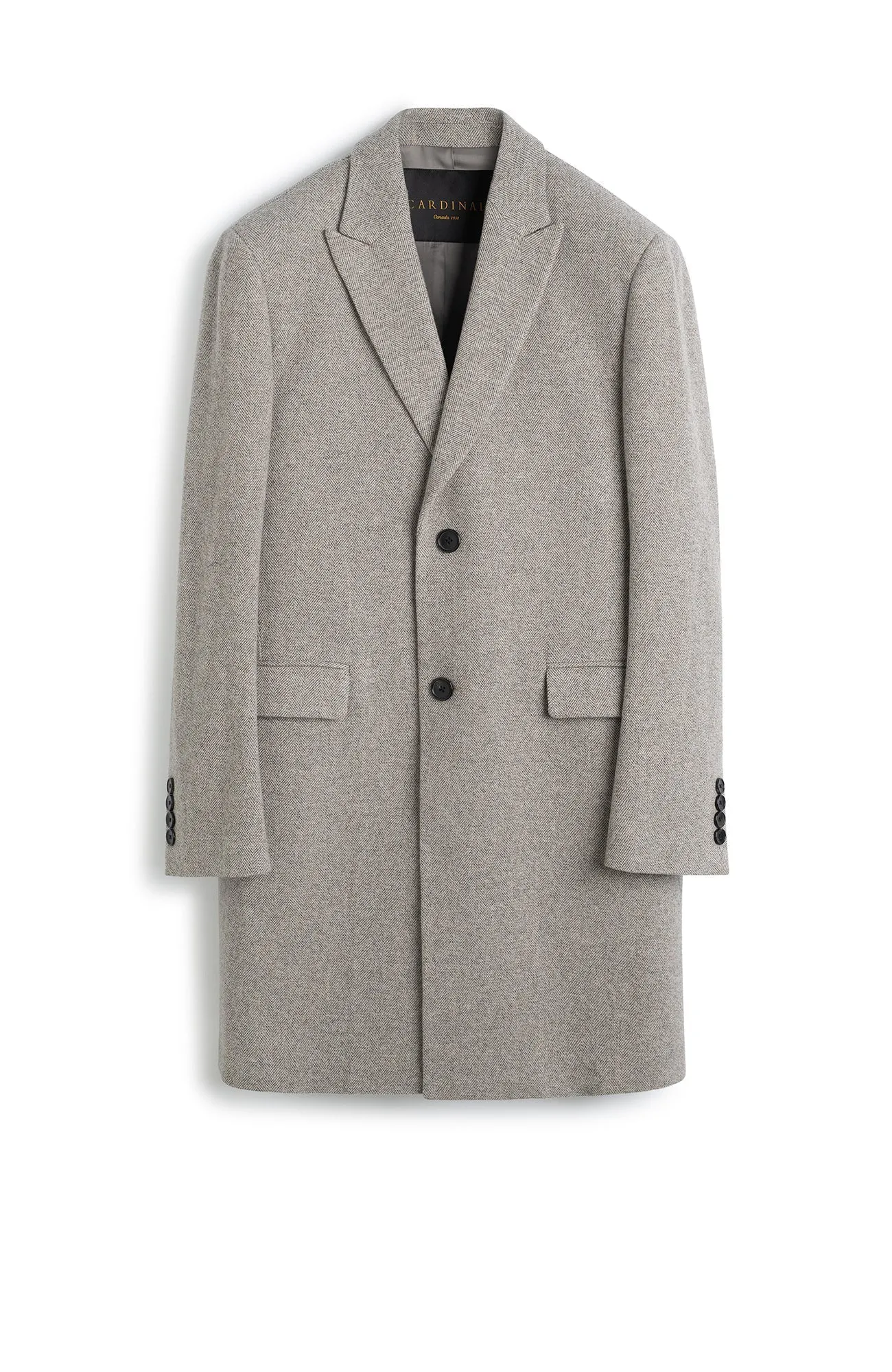 SUTTON HERRINGBONE WOOL & CASHMERE TOPCOAT