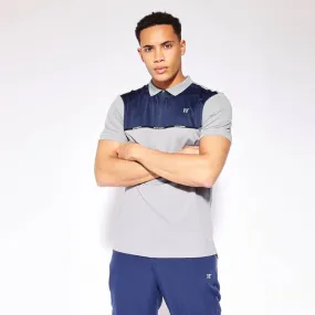 Taped Zip Polo - Golf Grey / True Navy