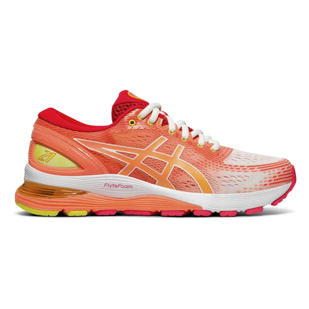 Tenis Asics para Mujer Gel Nimbus 21 Salmon Red