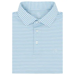 The Barts Heather Stripe | Performance Polo | The Barts Heather Stripe - Seafoam/Stone Blue