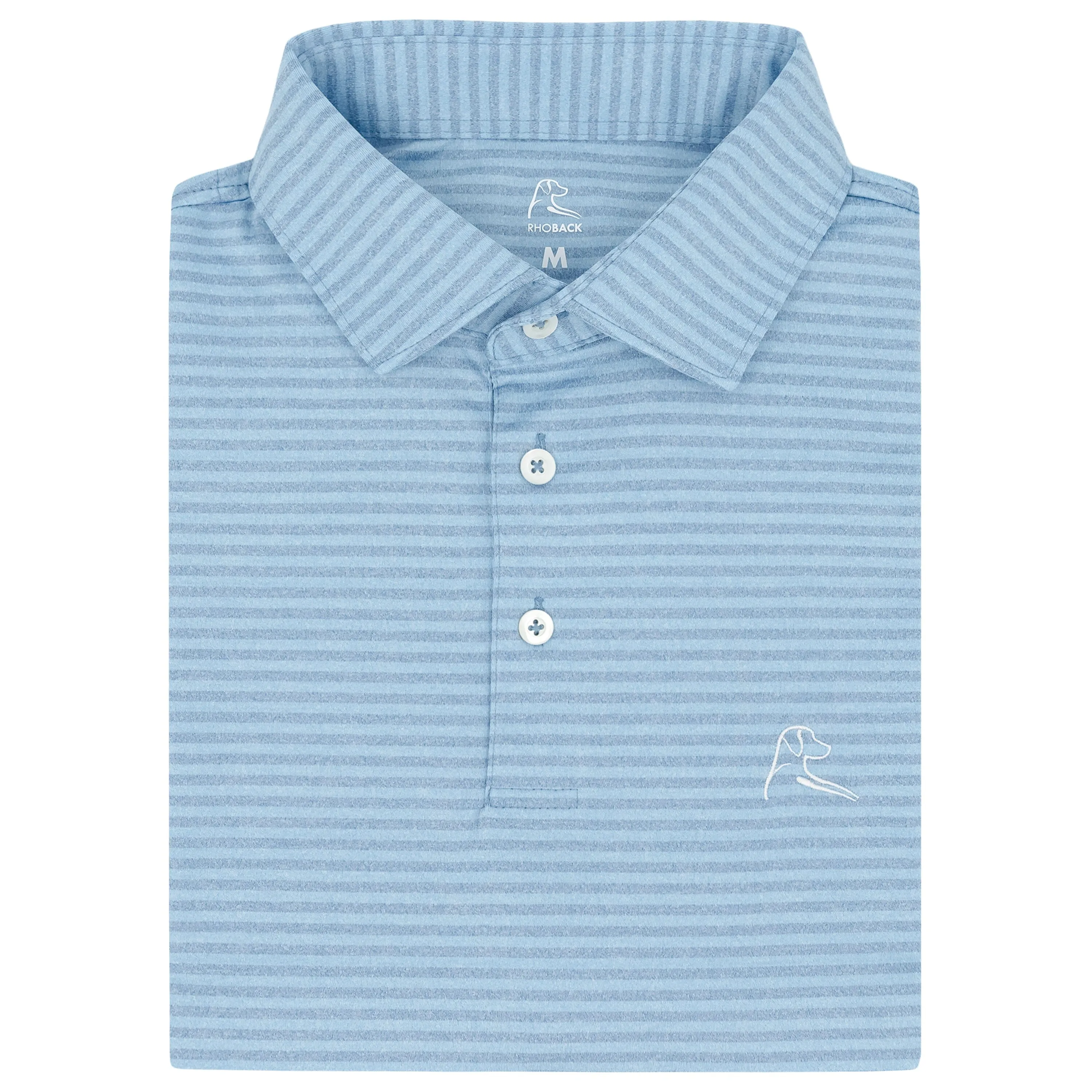 The Barts Heather Stripe | Performance Polo | The Barts Heather Stripe - Vintage Blue/Stone Blue