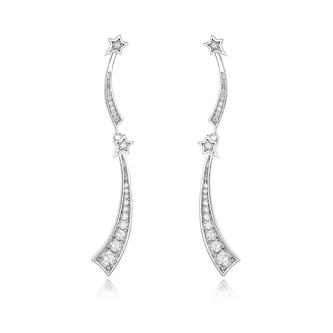 THIALH - Galaxy - White Starring Earrings