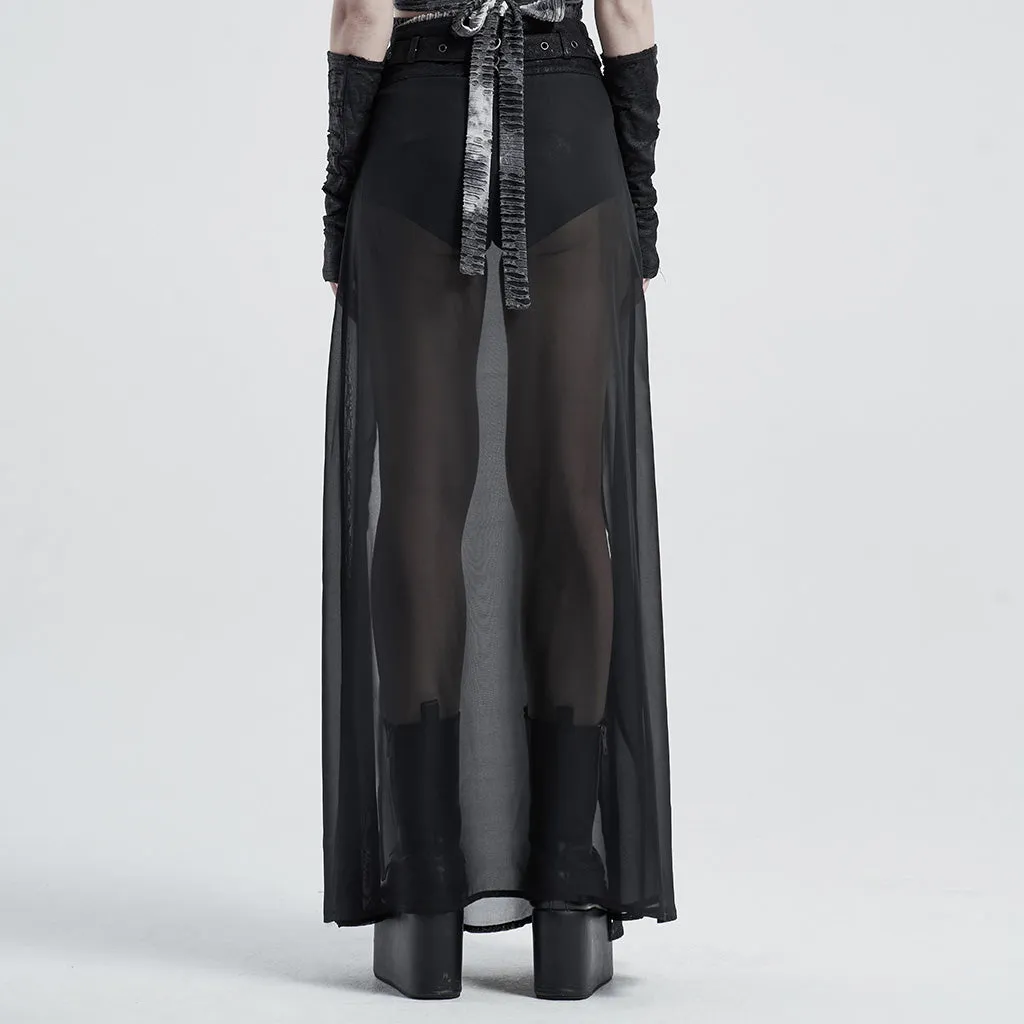 Two-pieces false chiffon half skirt