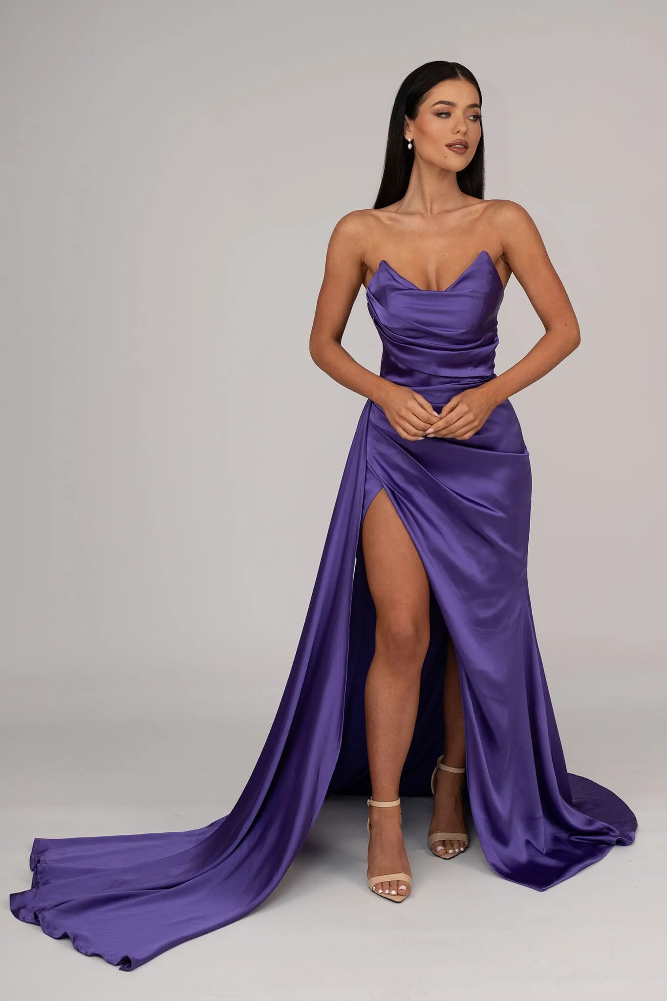 TYRA Satin Gown - Purple