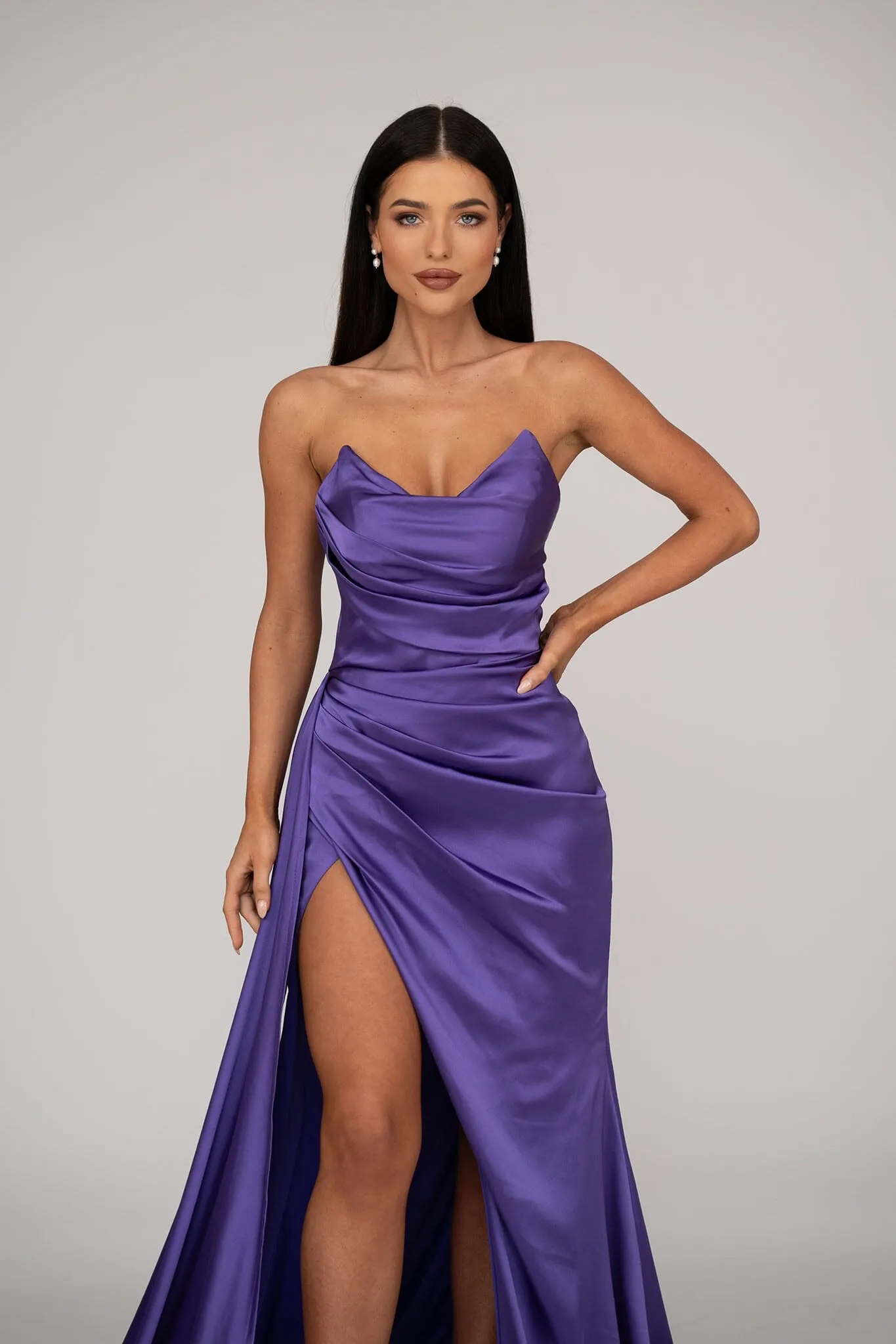 TYRA Satin Gown - Purple