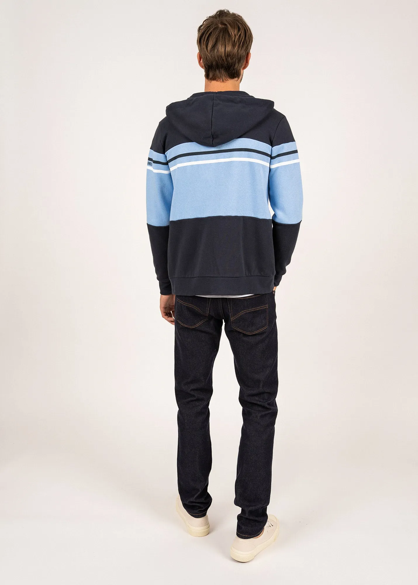 ULRICK - Zip-Up Hoodie by Maison FT | 100% Cotton (NAVY / LIGHT BLUE / WHITE)