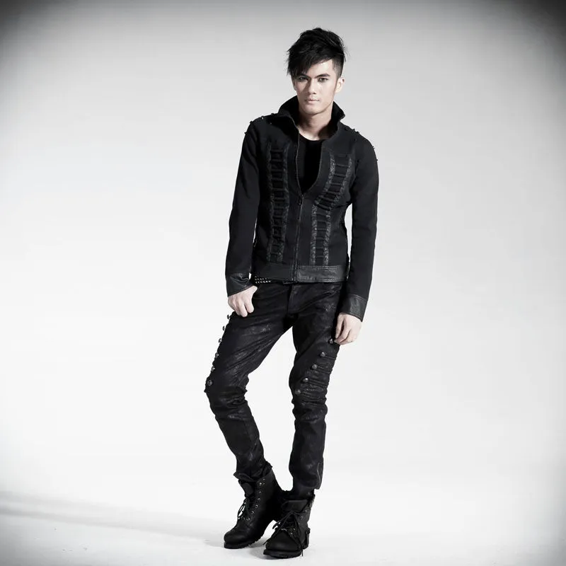 Uniform Style Dark Fringe Men Pants