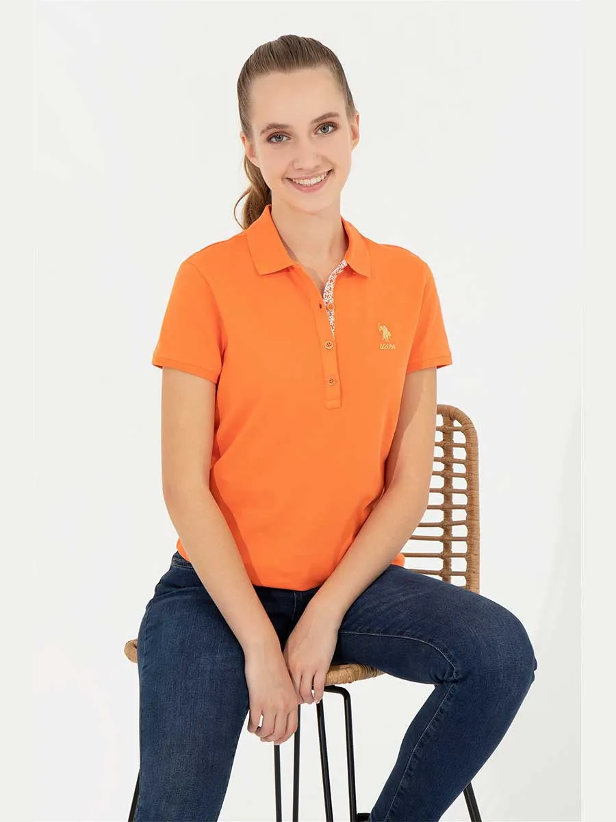 USPA Polo Shirt Women Orange VR051 USPOW044 SCH US Polo Assn,