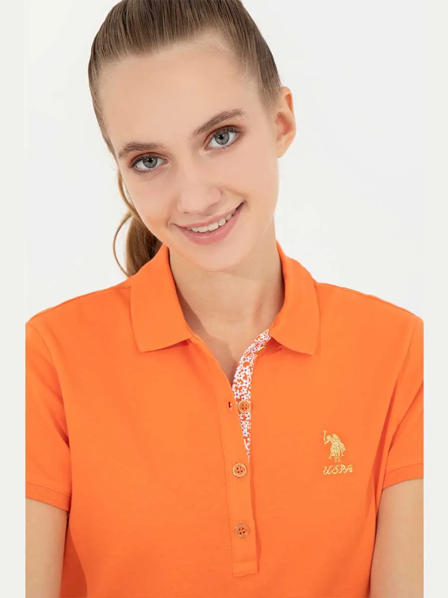 USPA Polo Shirt Women Orange VR051 USPOW044 SCH US Polo Assn,