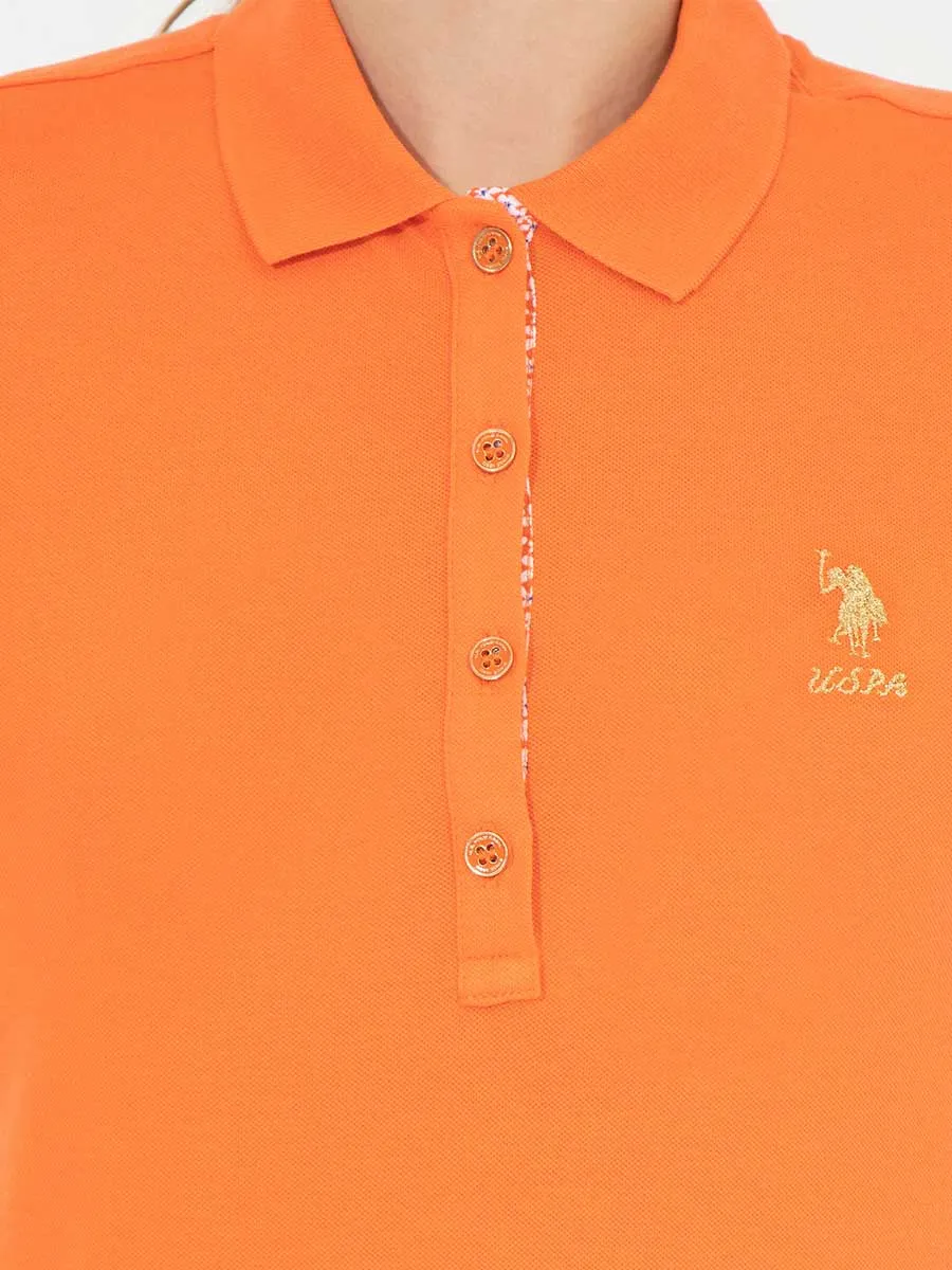 USPA Polo Shirt Women Orange VR051 USPOW044 SCH US Polo Assn,