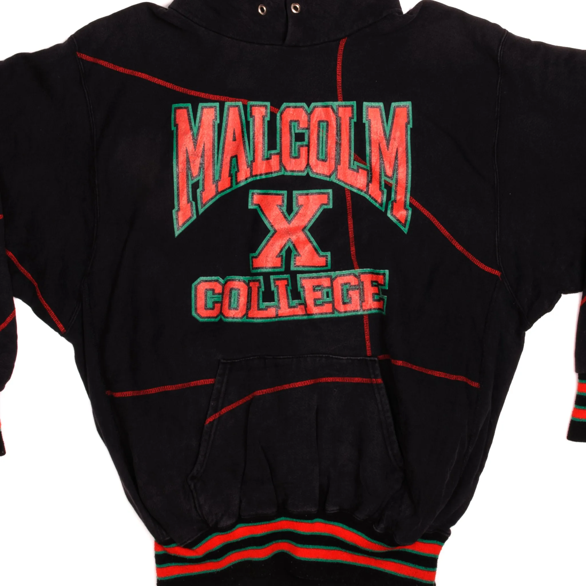 VINTAGE AACA MALCOLM X COLLEGE HOODIE SWEATSHIRT SIZE 2XL MADE IN USA