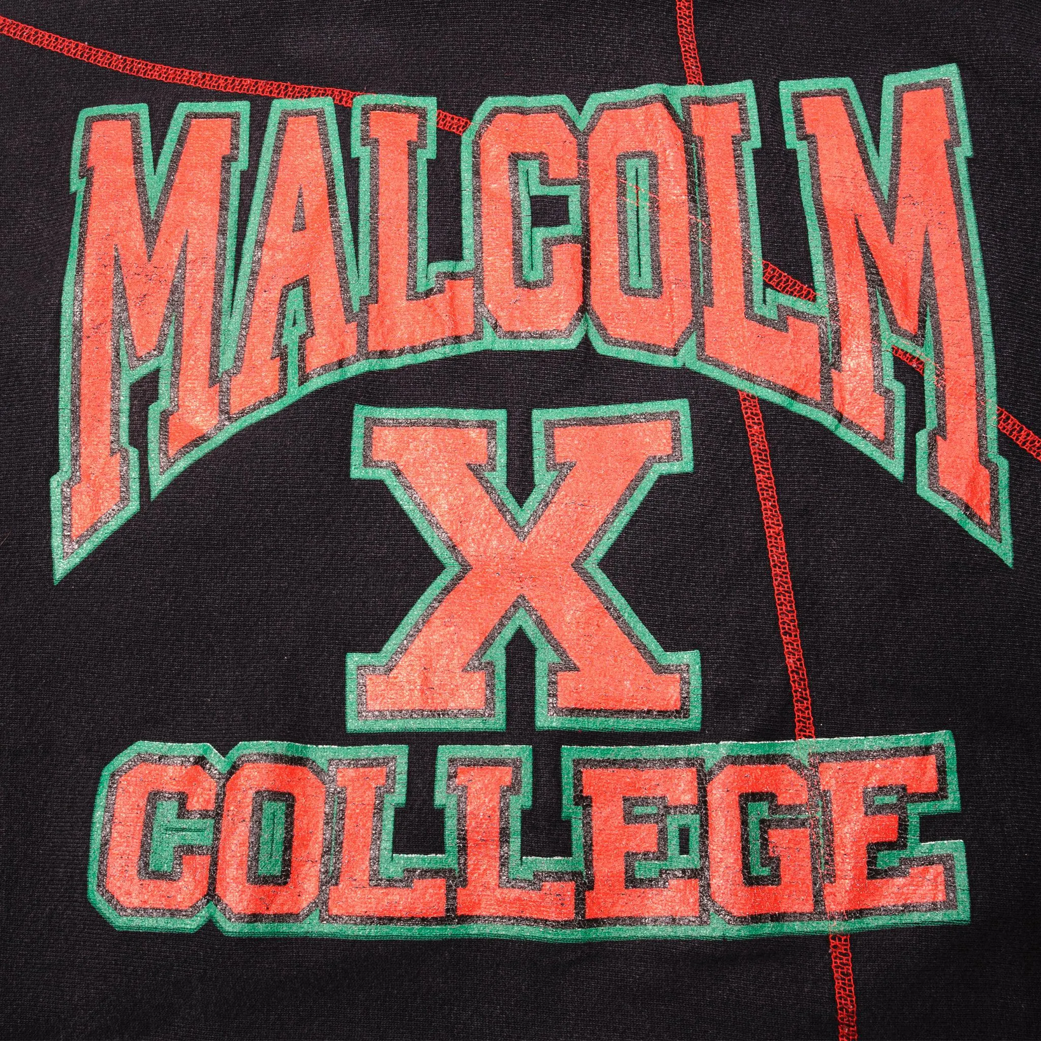 VINTAGE AACA MALCOLM X COLLEGE HOODIE SWEATSHIRT SIZE 2XL MADE IN USA