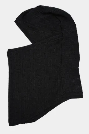 Wide rib knit balaclava, Black