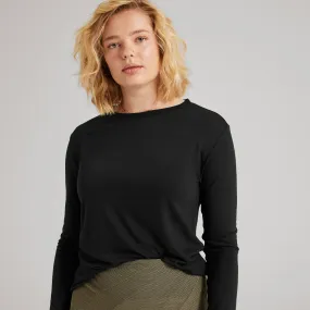 Women's Long Sleeve Sea Tee - Natural Black