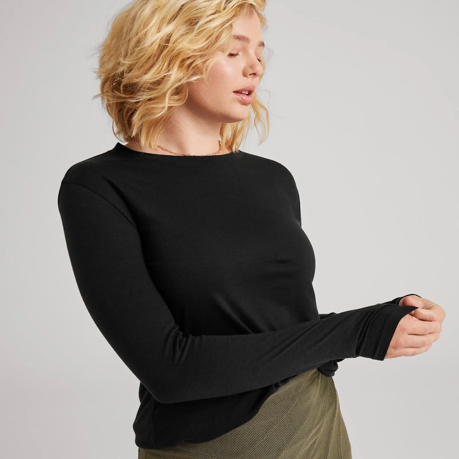 Women's Long Sleeve Sea Tee - Natural Black